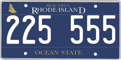 RI license plate 225555