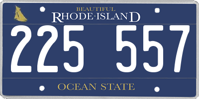 RI license plate 225557