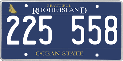 RI license plate 225558