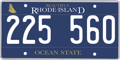 RI license plate 225560