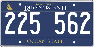 RI license plate 225562