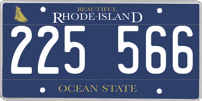 RI license plate 225566