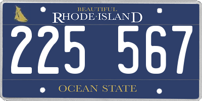 RI license plate 225567