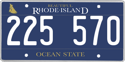 RI license plate 225570