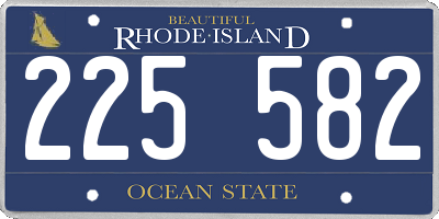 RI license plate 225582