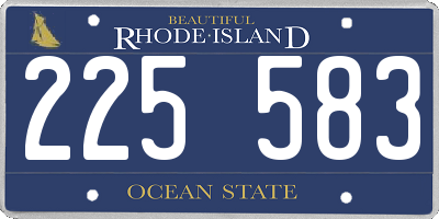 RI license plate 225583