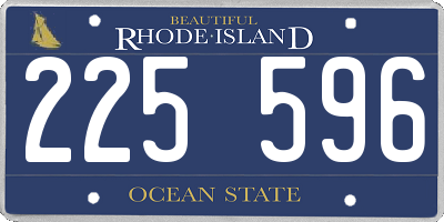 RI license plate 225596