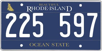 RI license plate 225597