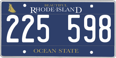 RI license plate 225598