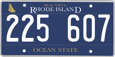 RI license plate 225607