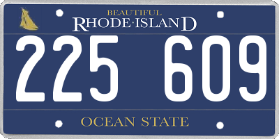 RI license plate 225609