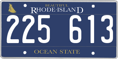 RI license plate 225613