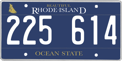 RI license plate 225614