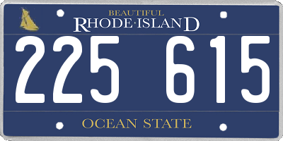 RI license plate 225615