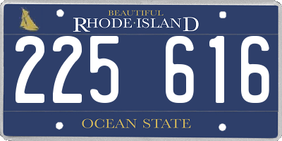 RI license plate 225616