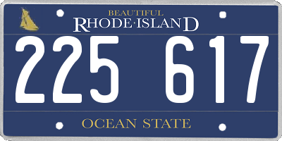 RI license plate 225617