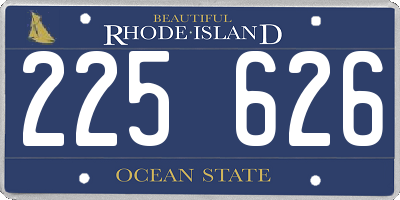 RI license plate 225626