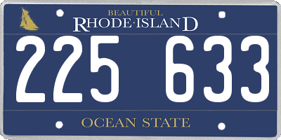 RI license plate 225633