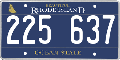 RI license plate 225637