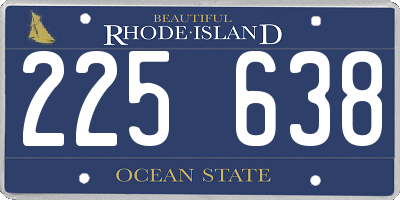 RI license plate 225638