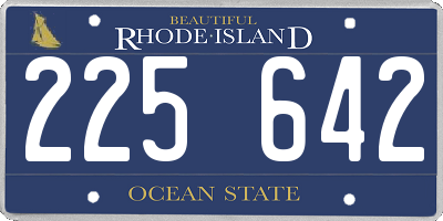 RI license plate 225642