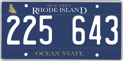 RI license plate 225643