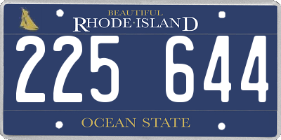 RI license plate 225644