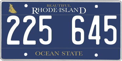 RI license plate 225645