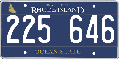RI license plate 225646