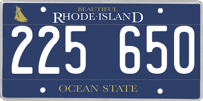 RI license plate 225650