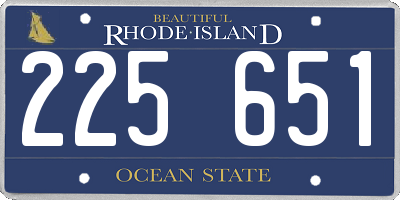 RI license plate 225651