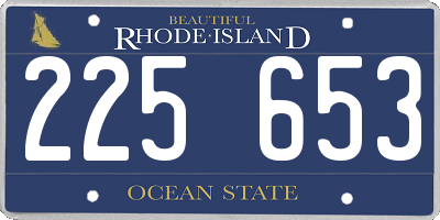 RI license plate 225653