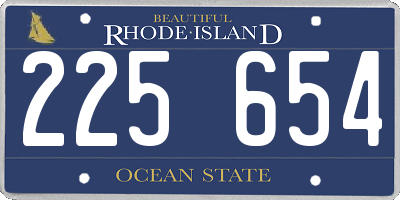 RI license plate 225654