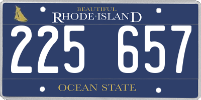 RI license plate 225657