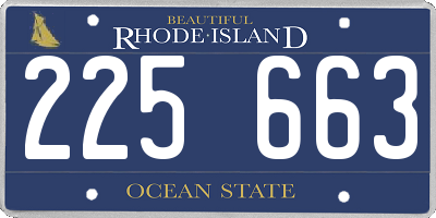 RI license plate 225663