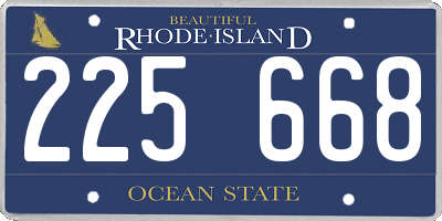RI license plate 225668