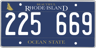 RI license plate 225669
