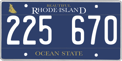 RI license plate 225670