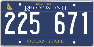 RI license plate 225671