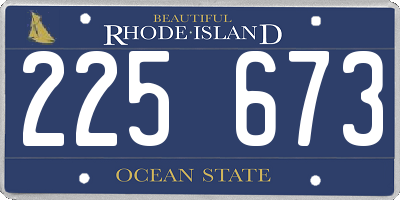RI license plate 225673