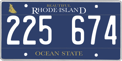 RI license plate 225674