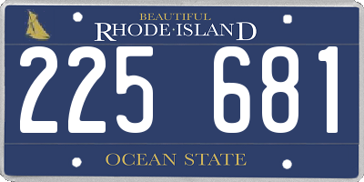 RI license plate 225681