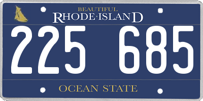RI license plate 225685