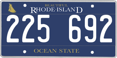 RI license plate 225692