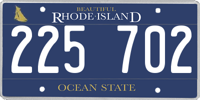 RI license plate 225702