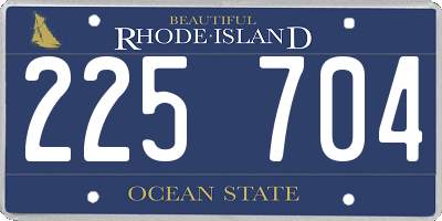 RI license plate 225704