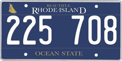 RI license plate 225708