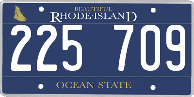 RI license plate 225709