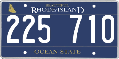 RI license plate 225710