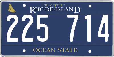 RI license plate 225714